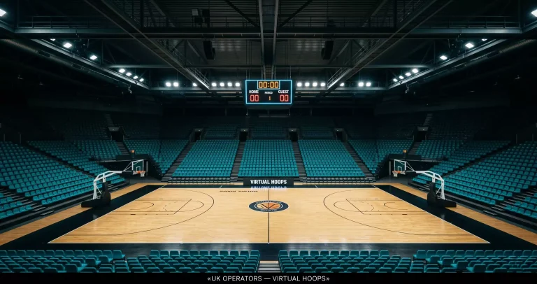 Comparison view of UK sportsbook interfaces side by side showing virtual basketball product placements and feature differences